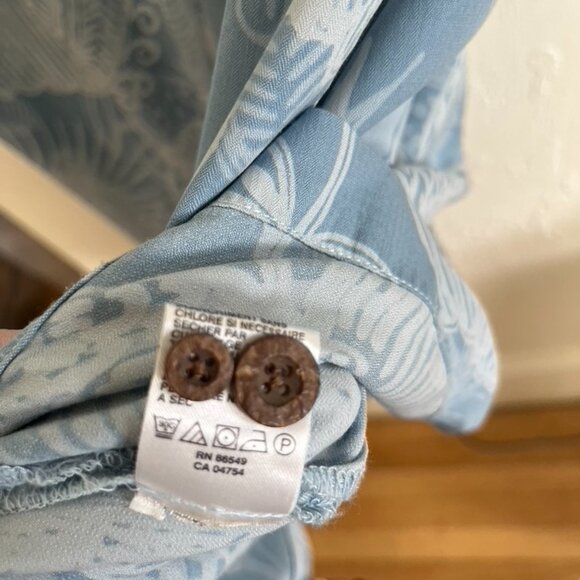 Tommy Bahama Blue Print Short Sleeve Button Down Resort Wear Shirt Size M - Picture 4 of 7